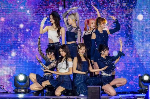 South Korean K-pop group "Kep1er" performs during a K-pop concert as part of the Seoul Festa 2023, at the Jamsil stadium in Seoul, on April 30, 2023.