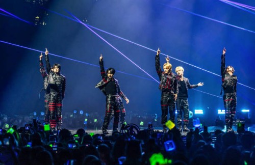 South Korean K-pop group NCT Dream performs on stage at Rotterdam Ahoy in Rotterdam, on October 30, 2024. The South Korean group NCT Dream, is going...
