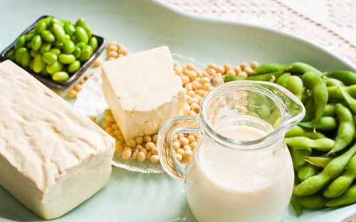 soy milk and soybean products arranged on an aqua tray - food stock pictures, royalty-free photos & images