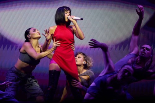Spanish singer Aitana performs in concert at Ciudad de Las Artes y Las Ciencias on October 01, 2023 in Valencia, Spain.