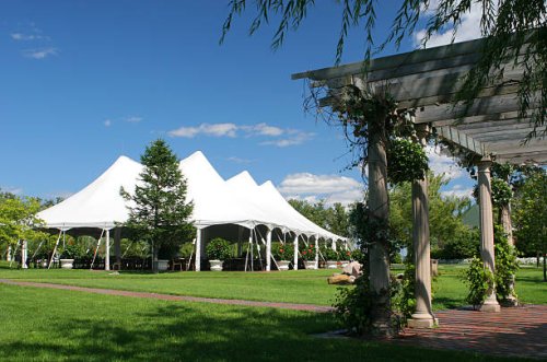 special event large white tent - garden decoration stock pictures, royalty-free photos & images