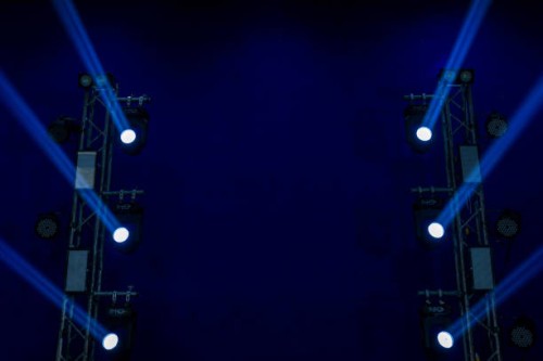 spot lights flares of concert stage - concert stock pictures, royalty-free photos & images