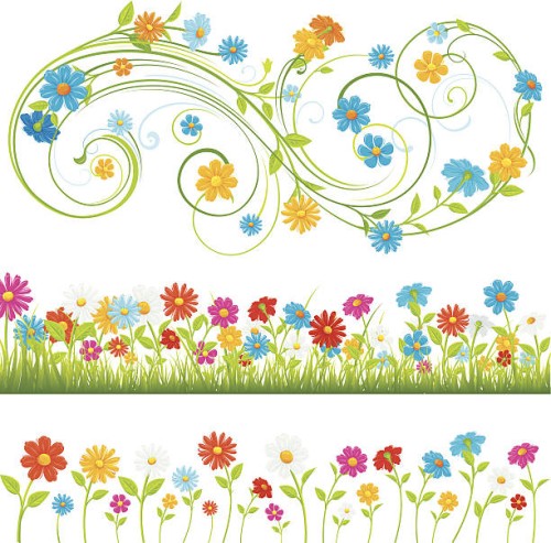 spring flowers - garden decoration stock illustrations