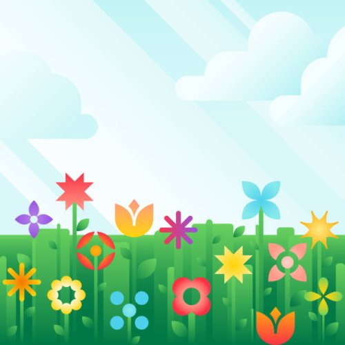 spring meadow background - garden decoration stock illustrations