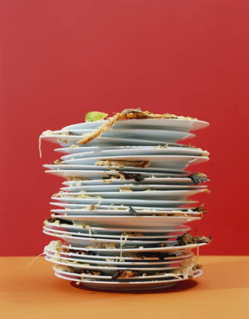 stack of dirty dishes - food stock pictures, royalty-free photos & images