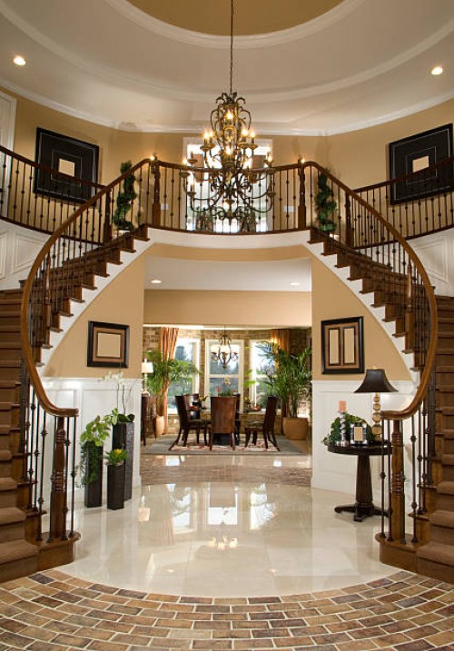 stair entry interior design home - home decoration stockfoto's en -beelden
