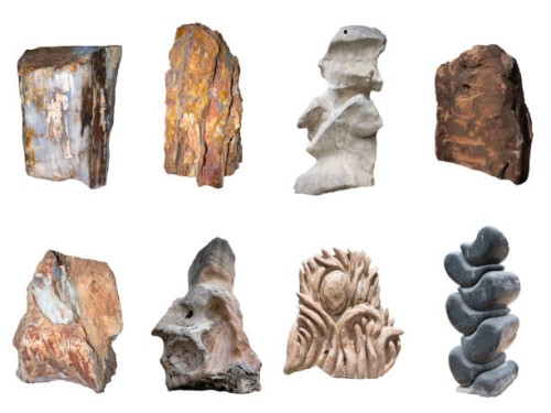 stone samples collection for garden decorate - garden decoration stock pictures, royalty-free photos & images