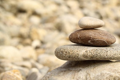 stones in balance - garden decoration stock pictures, royalty-free photos & images