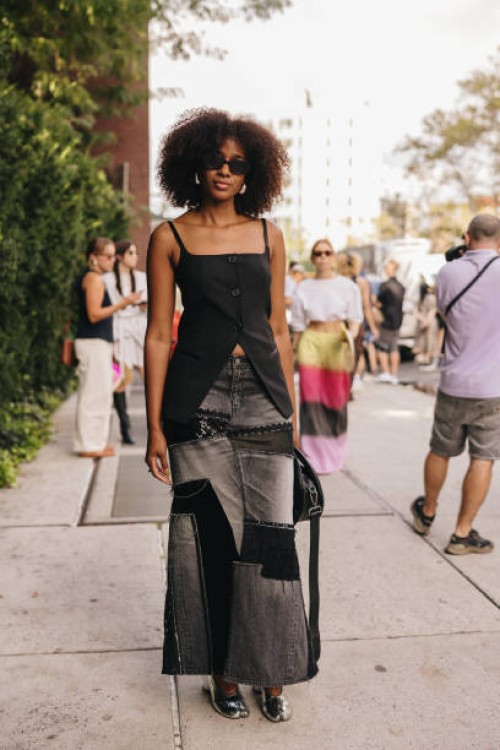 Street Style at the Spring 2024 Ready To Wear Runway Show on September 13, 2023 in New York, New York.