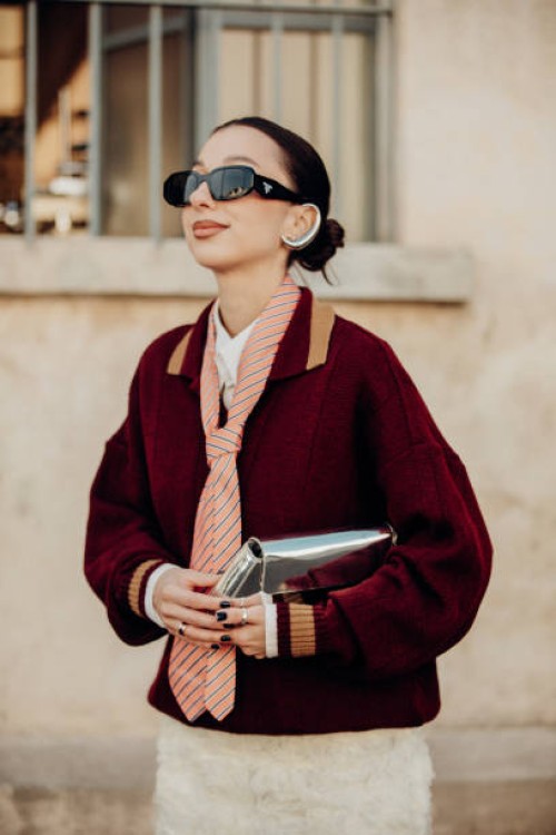 Streetstyle during Milan RTW Fall Fashion Week 2025 on February 27, 2025 in Milan, Italy.