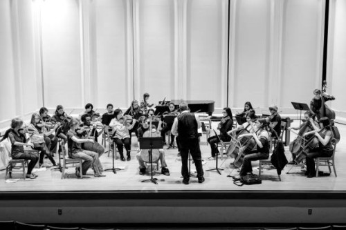 students playing in college orchestra - concert stock-fotos und bilder