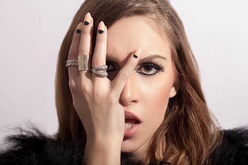 stylish woman touching her face sensually - fashion stock pictures, royalty-free photos & images