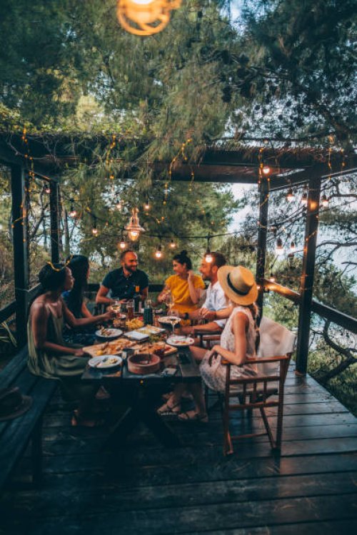 summer dinner party - food stock pictures, royalty-free photos & images