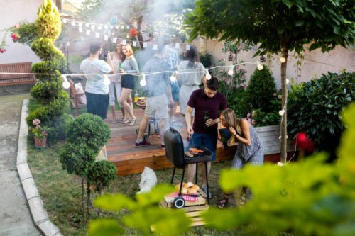 summer party outdoors - garden decoration stock pictures, royalty-free photos & images