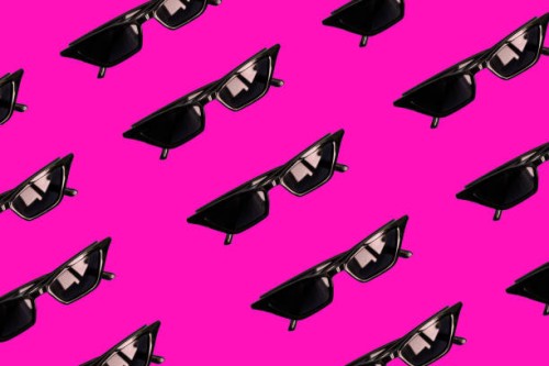 summer picture with sunglasses over pink background. flat lay. - fashion stock pictures, royalty-free photos & images