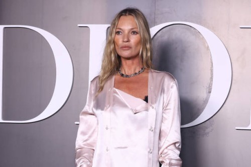 Supermodel Kate Moss attends the Dior Homme Menswear Fall-Winter 2025/2026 show as part of Paris Fashion Week at Ecole Militaire on January 24, 2025...
