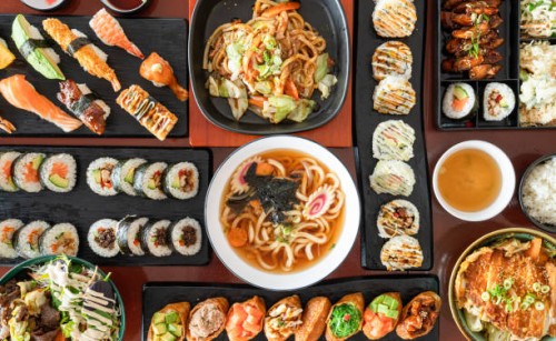 sushi table. - junk food stock pictures, royalty-free photos & images