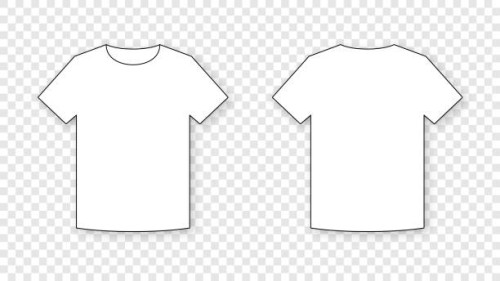 t-shirt outline. front and back view on transparent background. - fashion stock illustrations