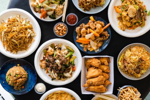 table top view of fried food. - junk food stock pictures, royalty-free photos & images