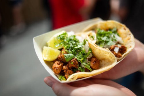 tacos at a taco stand - junk food stock pictures, royalty-free photos & images