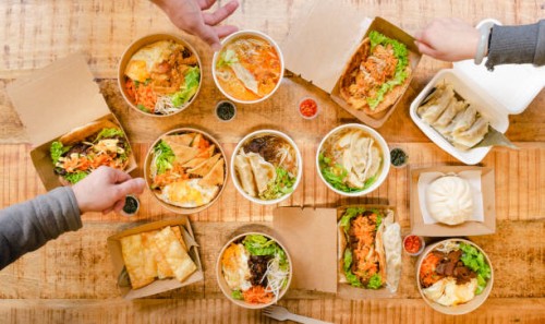 takeout food ready to eat. - junk food stock pictures, royalty-free photos & images