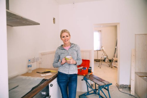 taking a break from the renovating - home decoration stock pictures, royalty-free photos & images