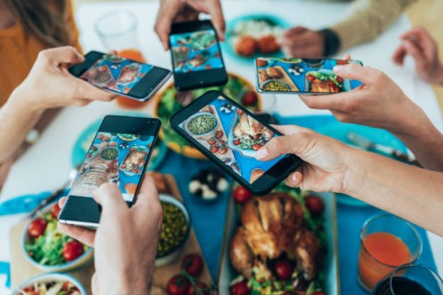 taking a photo of food - food stock pictures, royalty-free photos & images