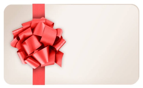 tarjeta de regalo en blanco con cinta roja sobre fondo blanco arco - fashion fotografías e imágenes de stock