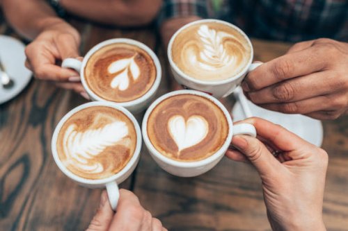 tasty cups of coffee - coffee stockfoto's en -beelden