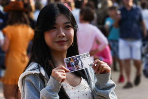 Taylor Swift fan holds up her ticket purchased for the show at Melbourne Cricket Ground on February 16, 2024 in Melbourne, Australia. Taylor Swift's...