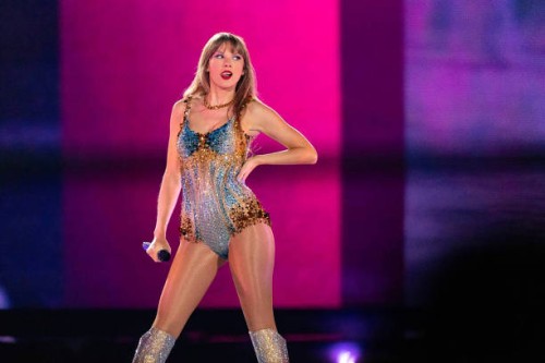 Taylor Swift pauses between songs during her first sold-out concert of three nights at AT&T Stadium in Arlington, Texas, in March. University of...