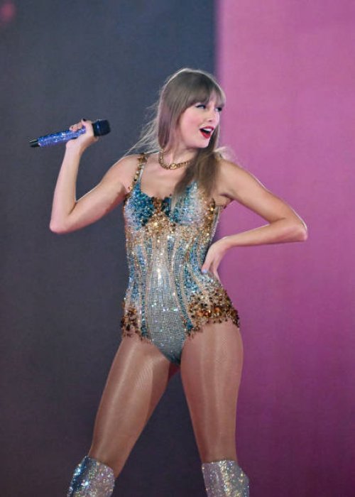 Taylor Swift performs onstage at the "Taylor Swift | The Eras Tour" at SoFi Stadium on August 7, 2023 in Los Angeles, California.