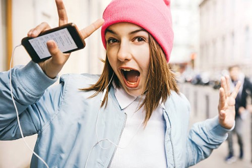 teenager girl listening music - fashion stock pictures, royalty-free photos & images