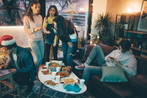 teenagers dancing to the music - junk food stock pictures, royalty-free photos & images