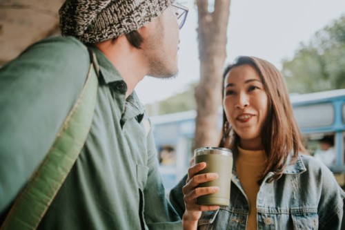 thai couple going green for living today - junk food stock pictures, royalty-free photos & images