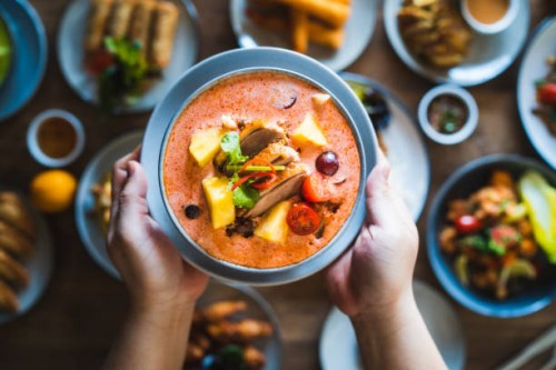 thai red duck curry. - food photos et images de collection
