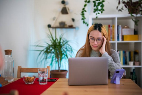 thai woman working on laptop at home - home decoration stock pictures, royalty-free photos & images