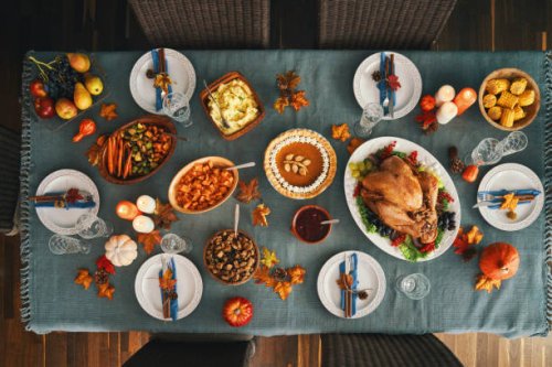 thanksgiving party table setting traditional holiday stuffed turkey dinner - food stock pictures, royalty-free photos & images