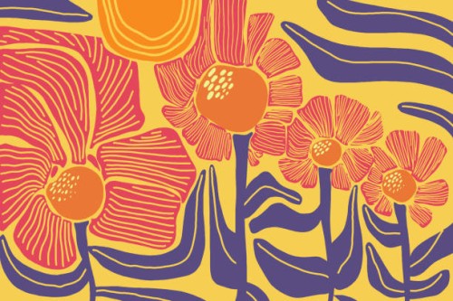that awesome flower power of the 60's - fashion stock illustrations