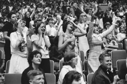 The Beatles perform at the Seattle Centre Coliseum in Seattle, Washington, during their US tour, 21st August 1964.