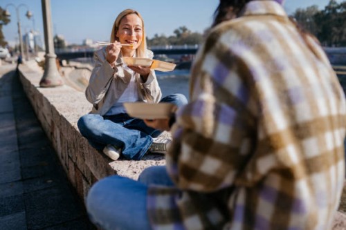the best place for our take out lunch - junk food stock pictures, royalty-free photos & images