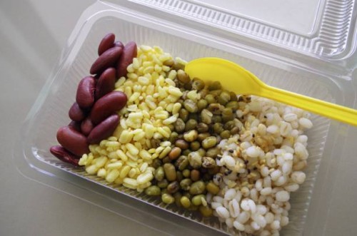 the box of mixed grain for heathy eating - junk food stock pictures, royalty-free photos & images