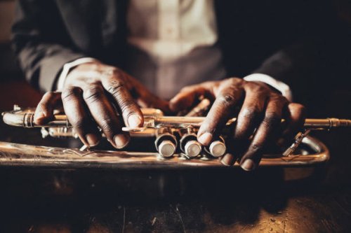 the hands of the trumpet player - concert stock pictures, royalty-free photos & images