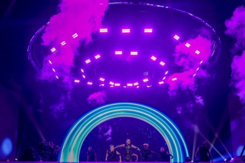 The singer Rauw Alejandro during his concert at the Wizink Center, on September 10, in Madrid . The Puerto Rican composer and producer also performs...
