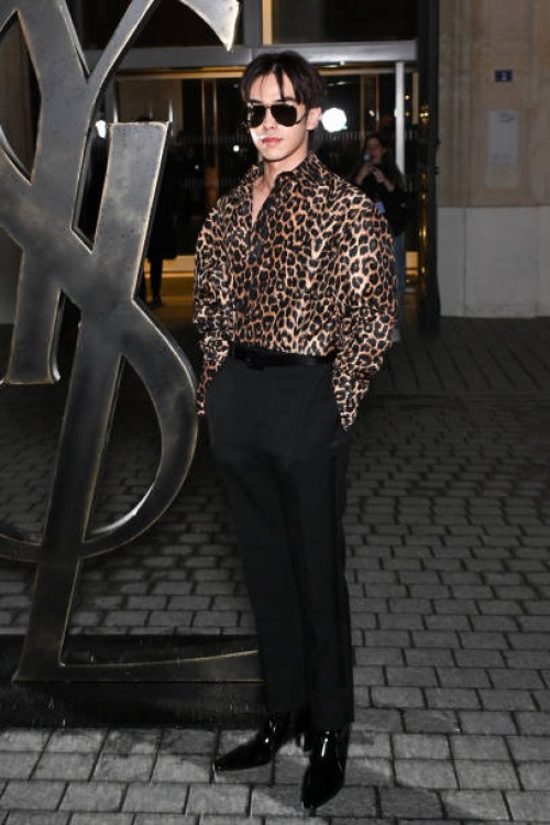 Third Lapat Ngamchaweng attends the Saint Laurent Men Collection Fall/Winter 2024-2025 as part of Paris Fashion Week on March 05, 2024 in Paris,...