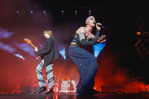 Thomas Raggi and Damiano David of Maneskin perform in concert on day 4 of Primavera Sound Barcelona 2023 on June 03, 2023 in Barcelona, Spain.