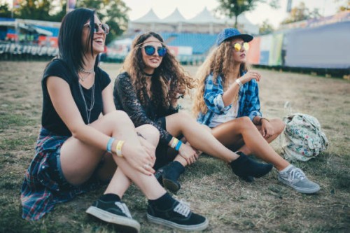 three best friends at the festival - concert stock pictures, royalty-free photos & images