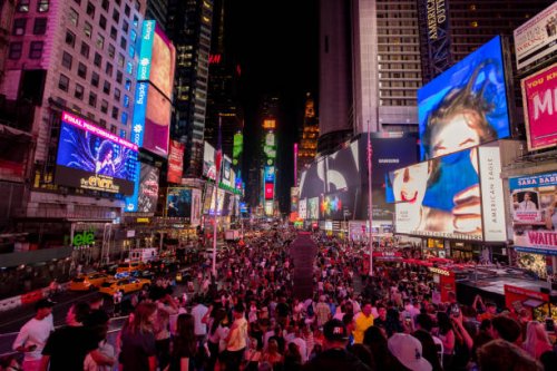 times square - fashion week stock pictures, royalty-free photos & images