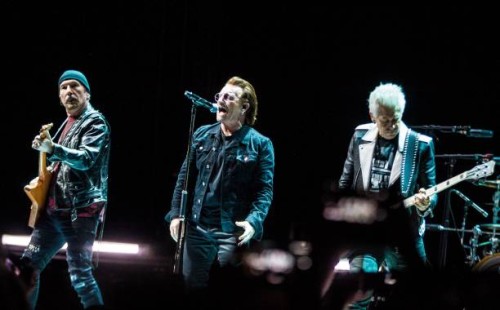 TIrish band U2 performs during one of it's two concerts at the Ziggo Dome, in Amsterdam, The Netherlands, October 7 as part of the 'Experience...
