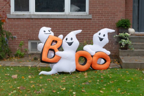 Toronto, ON, Canaada Evening view of a beautiful Halloween decorated house in Toronto, Canada.